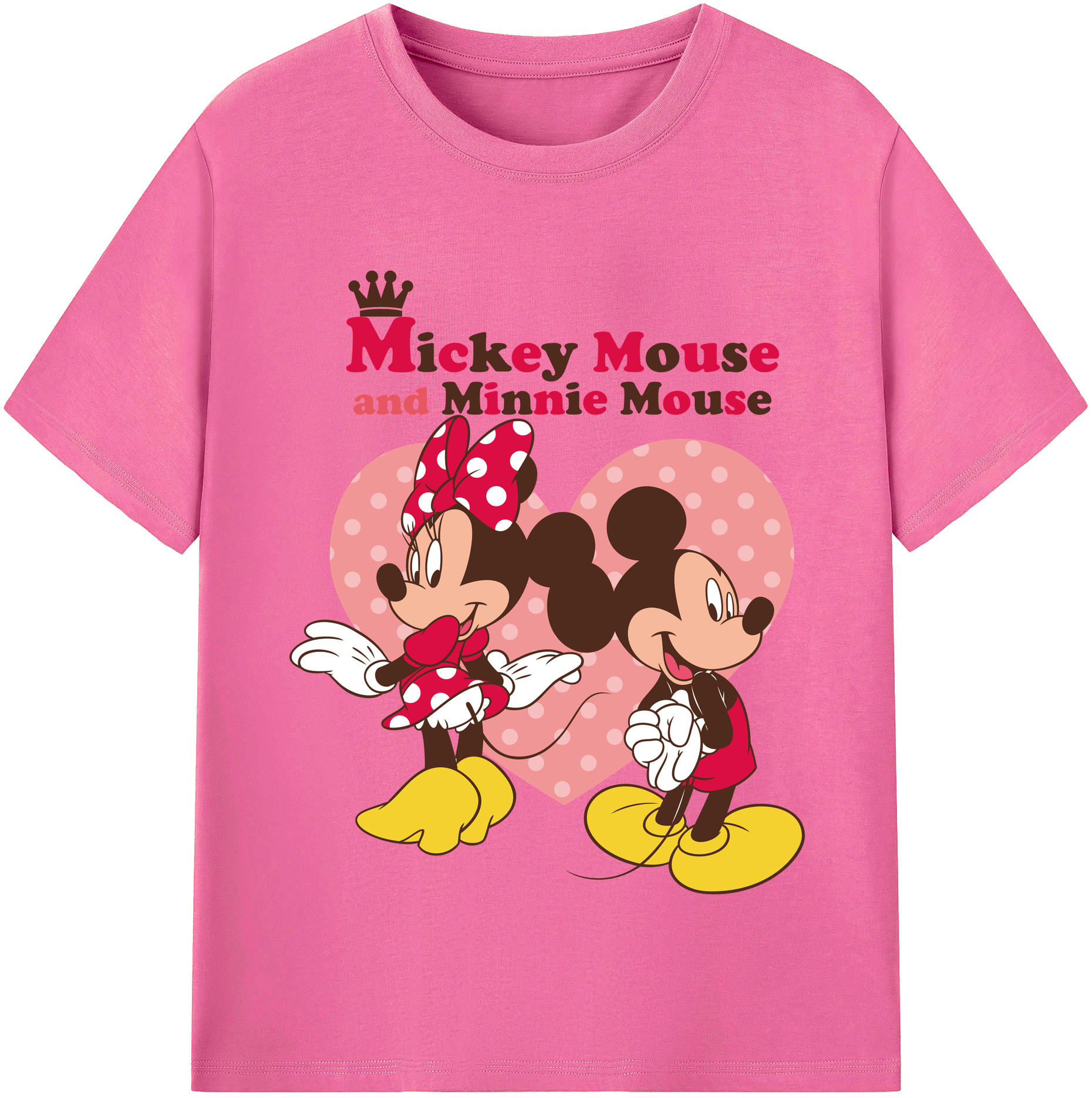 （画像用） ミッキーマウス Mickey Mouse レディースカジュアルプリントTシャツ（綿100％）